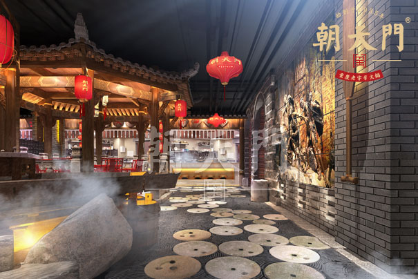 你在朝天門火鍋加盟店吃火鍋，談笑風(fēng)生